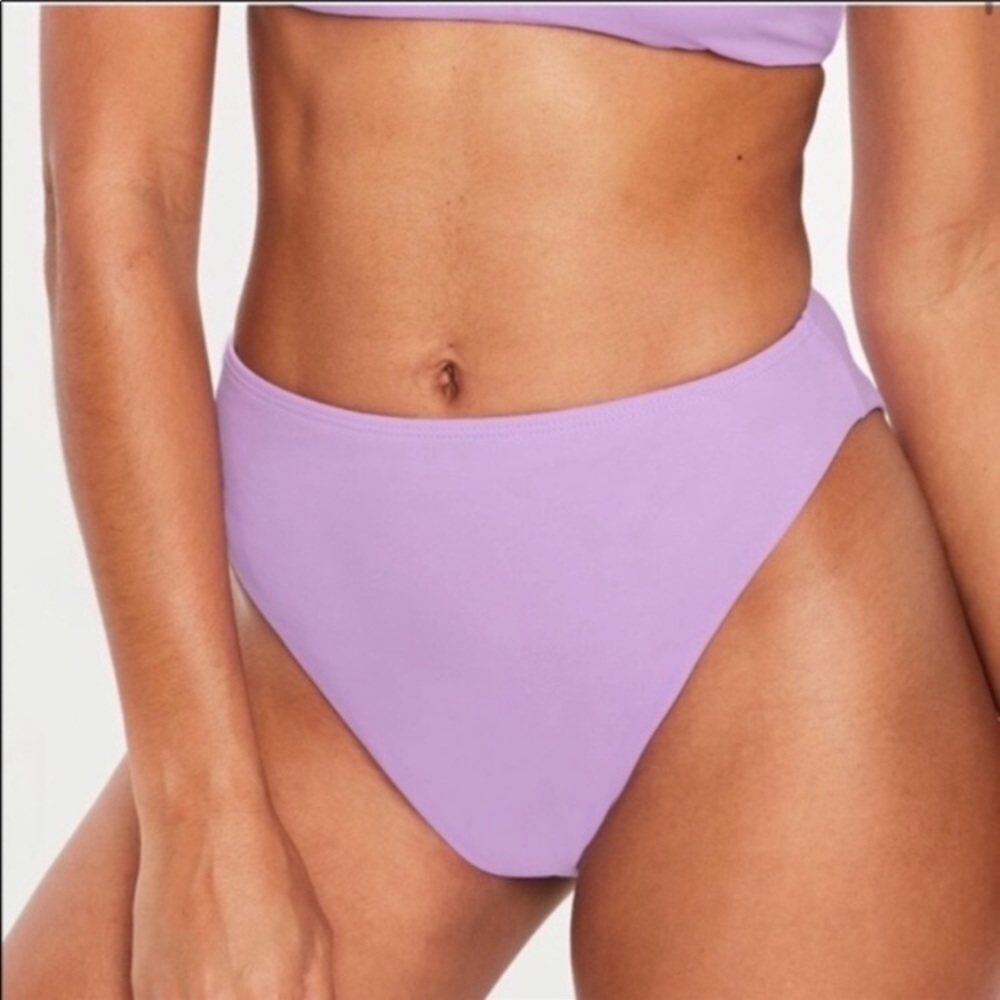 purple high waisted bikini bottoms